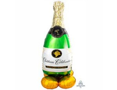 A Шар 3D (62"/157 см) Фигура на подставке, Бутылка Шампанского, 1 шт. в уп.